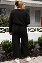 Load image into Gallery viewer, Double Take Full Size Textured Long Sleeve Top and Drawstring Pants Set