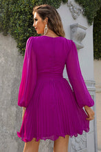 Load image into Gallery viewer, Tied Surplice Neck Pleated Dress