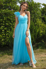 Load image into Gallery viewer, Asymmetrical Ruched Slit Dress
