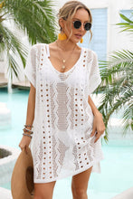 Load image into Gallery viewer, Openwork Plunge Dolman Sleeve Cover-Up Dress
