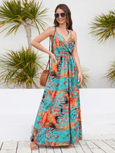 Load image into Gallery viewer, Printed Surplice Spaghetti Strap Dress
