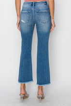 Load image into Gallery viewer, RISEN Mid Rise Distressed Cropped Flare Jeans
