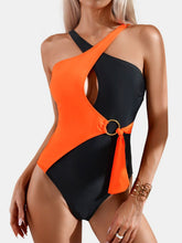 Load image into Gallery viewer, Cutout Contrast Sleeveless One-Piece Swimwear
