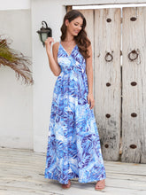 Load image into Gallery viewer, Printed Surplice Spaghetti Strap Dress
