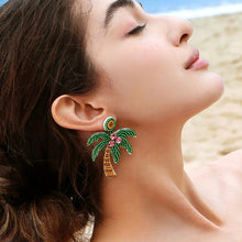 Load image into Gallery viewer, Rice Bead Coconut Tree Earrings
