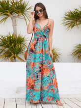 Load image into Gallery viewer, Printed Surplice Spaghetti Strap Dress
