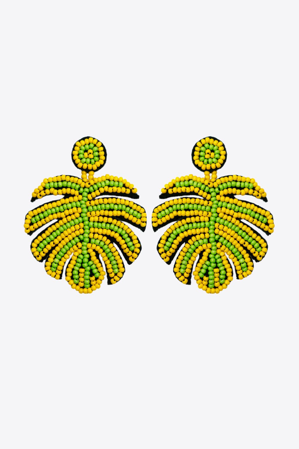 Beaded Banana Leaf Earrings