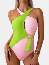 Load image into Gallery viewer, Cutout Contrast Sleeveless One-Piece Swimwear
