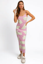 Load image into Gallery viewer, Tasha Apparel Abstract Contrast Maxi Sweater Cami Dress
