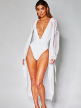 Load image into Gallery viewer, Plunge Wide Strap Sleeveless One-Piece Swimwear
