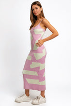 Load image into Gallery viewer, Tasha Apparel Abstract Contrast Maxi Sweater Cami Dress
