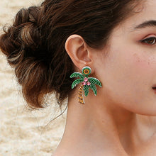 Load image into Gallery viewer, Rice Bead Coconut Tree Earrings
