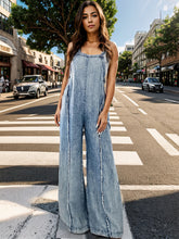 Load image into Gallery viewer, Adjustable Strap Wide Leg Denim Overalls
