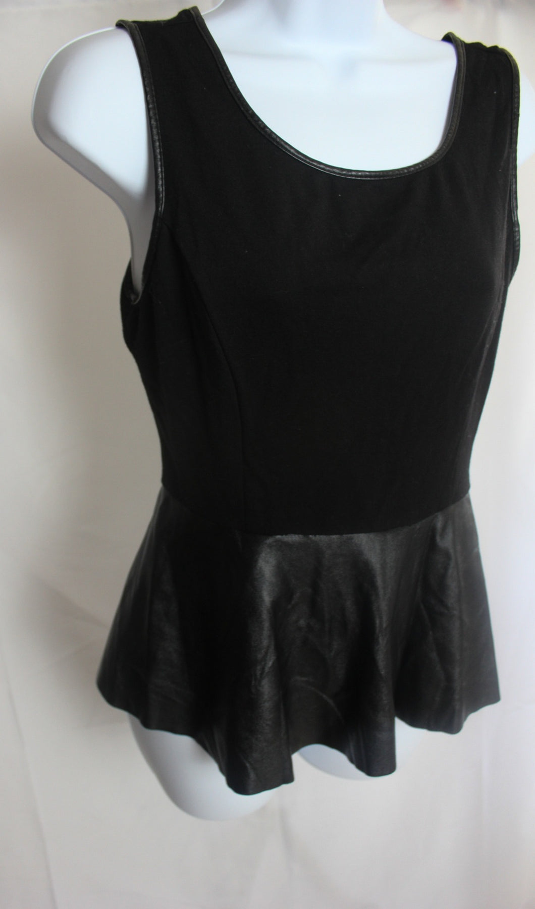 Black faux leather top