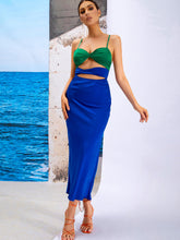 Load image into Gallery viewer, Miami Two-Tone Cutout Adjustable Strap Dress
