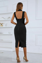 Load image into Gallery viewer, Cutout Halter Neck Crisscross Slit Bandage Dress
