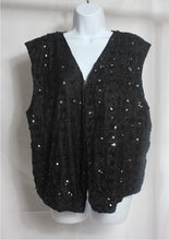 Load image into Gallery viewer, Noir Sequin Embellished Vest
