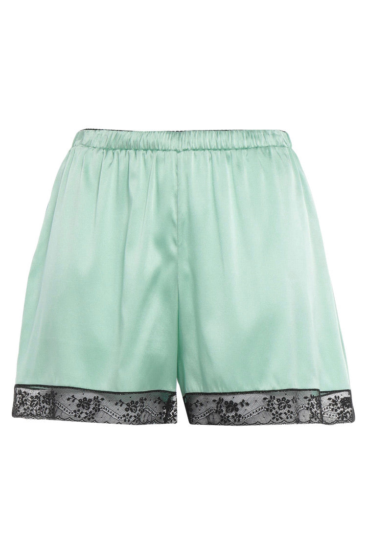 Dolce & Gabbana Green Silk Shorts