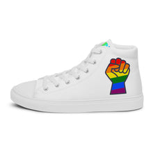 Load image into Gallery viewer, Pride Men’s high top canvas shoes
