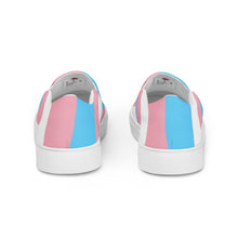 Load image into Gallery viewer, Trans Pride slip-on canvas shoes
