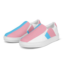 Load image into Gallery viewer, Trans Pride slip-on canvas shoes
